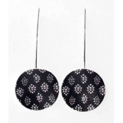 Boucles d'oreille Sira Fleur noir et blanc