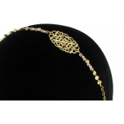 Oréade : headband élastic rosace Doré à l\'or fin