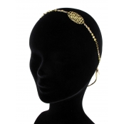 Oréade : headband élastic rosace Doré à l\'or fin