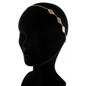 Phoenix : headband élastic 2 rosaces Doré à l\'or fin
