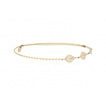 HB12SS16 - 3700982204508 - Les Dissonances - Phoenix : headband élastic 2 rosaces Doré à l\'or fin - France - 2