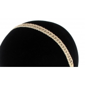 Romy : headband dentelle doré