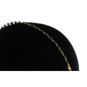 Star : headband perles noires Doré à l'or fin
