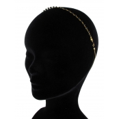 Star : headband perles noires Doré à l\'or fin