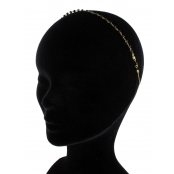 Star : headband perles noires Doré à l'or fin