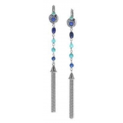 Izia : Longues boucles d\'oreille fines à pompon