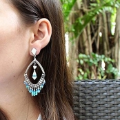 Océane : Grandes boucles d'oreille top losange