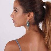 Johane : boucles d\'oreille rectangulaire