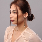 Elena : Longues Boucles d'oreille 3 rangs