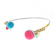 Abella : Bracelet duo de pompon