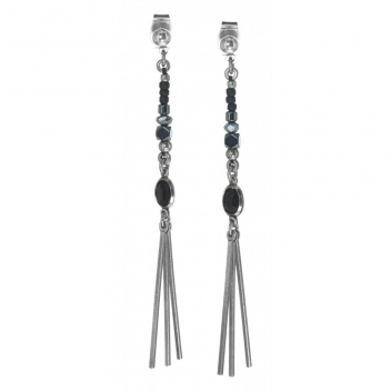 12--63080 - 3700982223356 - Franck Herval - Garance : Longues Boucles d\'oreille 3 tiges courtes