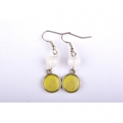 Boréal : Boucles d\'oreilles blanc/vert