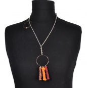 Collier long Mimi orange