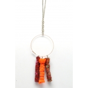 Collier long Mimi orange