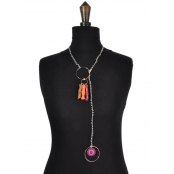 Collier sautoir Mimi orange