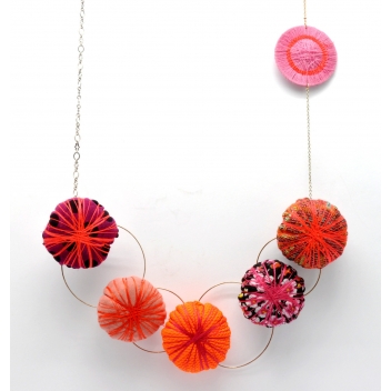 Holly saut 2 - 3700982224148 - Piti - Collier long Holly Coussin tons orange et rose - France