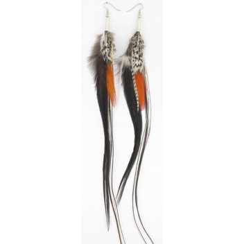 EAD09 - 3700982205055 - Ruby Feathers - Flaunt : Boucles d'oreille plume 20 cm vif - France - 3