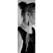 Flaunt : Boucles d\'oreille plume 20 cm vif
