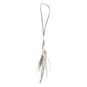 Collier bandeau plume tons verts