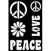 Pochoir adhésif Peace'n love 12x18 cm