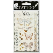 Tatouage éphémère Tatoo chic Papillon argent