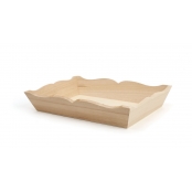 Plateau en bois coupe ondulée