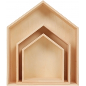 Etagères Maison en bois gigognes (x3)