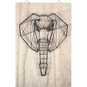 Tableau de fil tendu String Art Éléphant 20x30cm