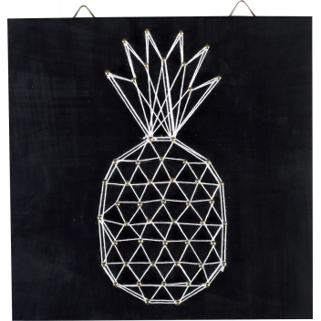 100658 - 3532431006582 - Graine créative - Tableau de fil tendu String Art Ananas 22cm