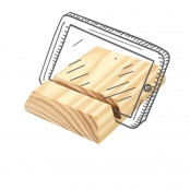 Support tablette en bois 9,6x2,5x12,6 cm