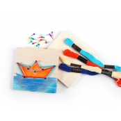 Kit Initiation Enfant String Art Tableau de fil tendu Mer