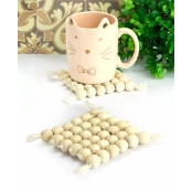 Kit Sous-tasse en Perles de Bois 2 pièces