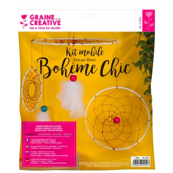 791051 - 3532437910517 - Graine créative - Kit mobile Attrape-rêves Bohème chic - 2