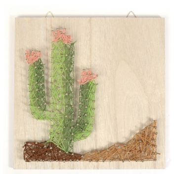 100662 - 3532431006629 - Graine créative - Tableau de fil tendu String Art Cactus 22 cm