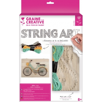 100665 - 3532431006650 - Graine créative - Tableau de fil tendu String Art Velo 30x20 cm - 2