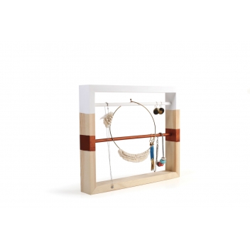 100220 - 3532431002201 - Graine créative - Porte-bijoux en bois 2 barres 30 cm