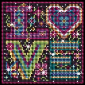 Tableau Sequin Art Strass et diamants Love