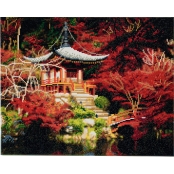 Tableau Strass Diamant Crystal Art Temple Japonais 40x50cm