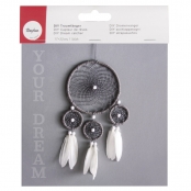 Kit DreamCatcher Attrape-rêves 17x33cm blanc/gris