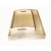 Plateaux en bois 2 pièces
