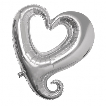 87010606 - 4006166436604 - Rayher - Ballon en aluminium Coeur Silhouette ø91cm Argenté - 2