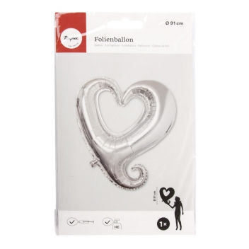 87010606 - 4006166436604 - Rayher - Ballon en aluminium Coeur Silhouette ø91cm Argenté