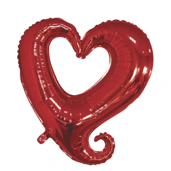 87010287 - 4006166436598 - Rayher - Ballon en aluminium Coeur Silhouette ø91cm Rouge - 2