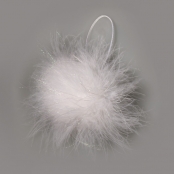 Boule déco Plume et paillette Ø 3 cm Blanc