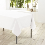 Nappe Rectangle 140x300 cm Polyester Essentiel Blanc