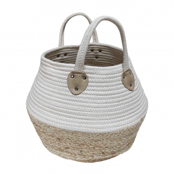 1801257 - 3574388012575 - Douceur d\'intérieur - Paniere H34 cm Coton et Fibres de Maïs Osinella Blanc
