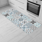 Tapis Rectangle 45x120 cm Mousse Salou Bleu