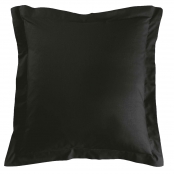 Taie D\'Oreiller Volant Plat 63x63 cm Lina Charbon