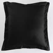 Taie D\'Oreiller Volant Plat 63x63 cm Lina Charbon