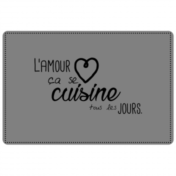 1790274 - 3574387902747 - Douceur d'intérieur - Set de Table 28,5x43,5 cm PVC Cuisine Amour Gris